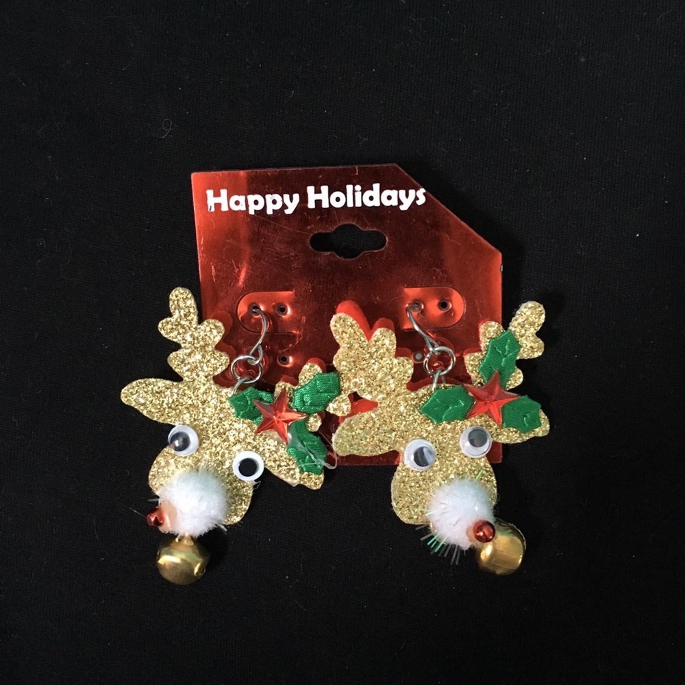 Glittery Reindeer Earrings